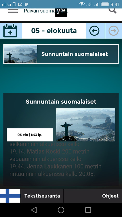 Yle Rio Areena - käytettävyys huipussaan